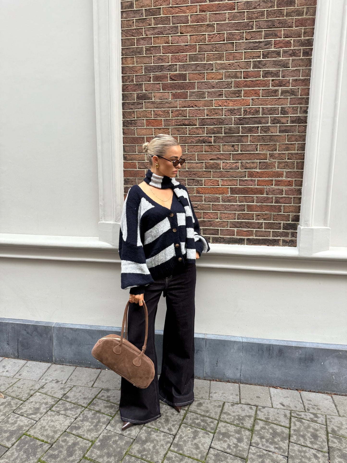 Trui streep met sjaaltje