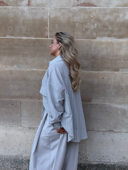 Blouse grijs met streep