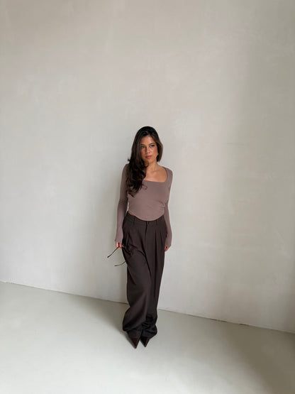 Top rib taupe