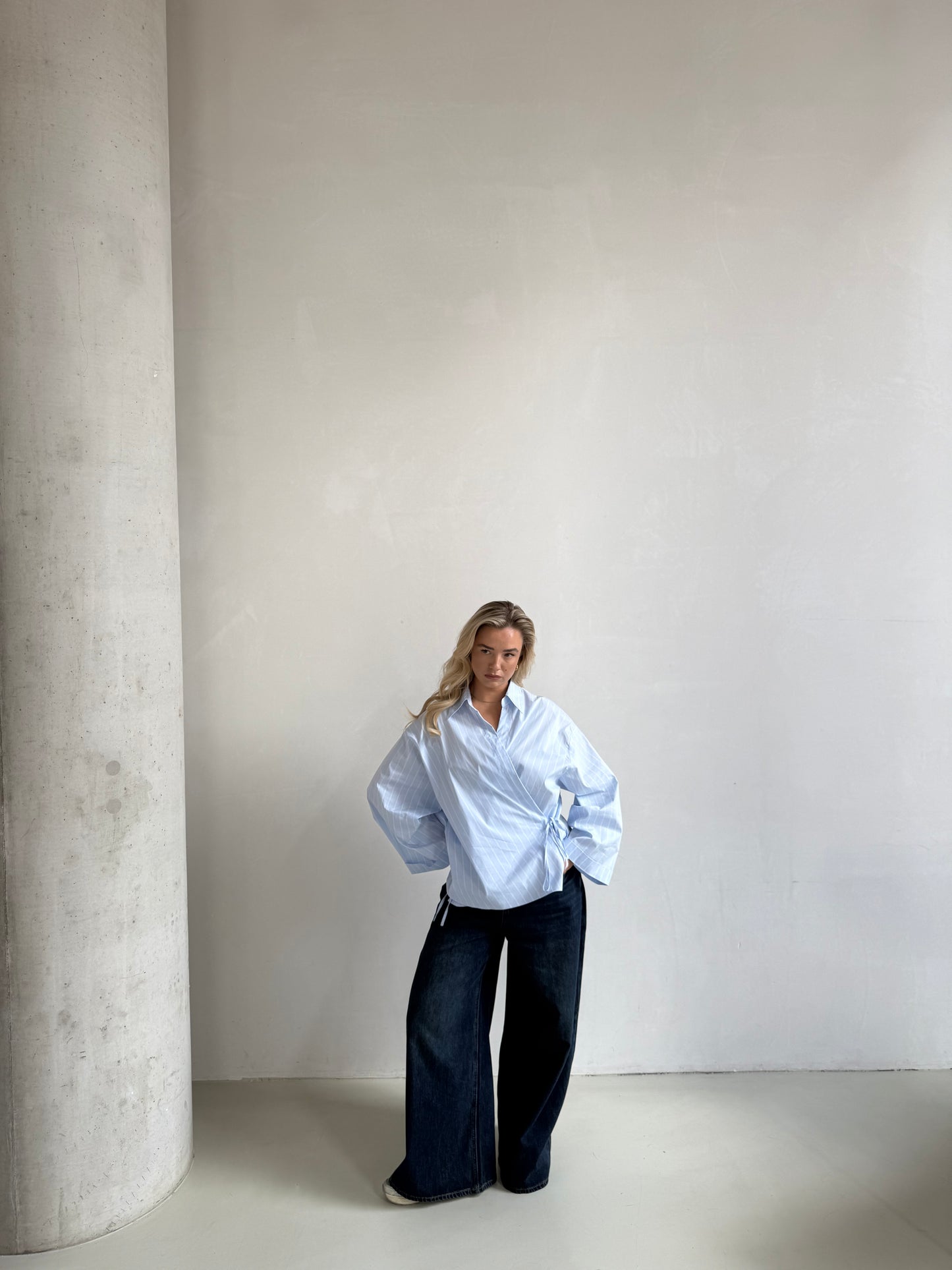 Blouse blauw met streep