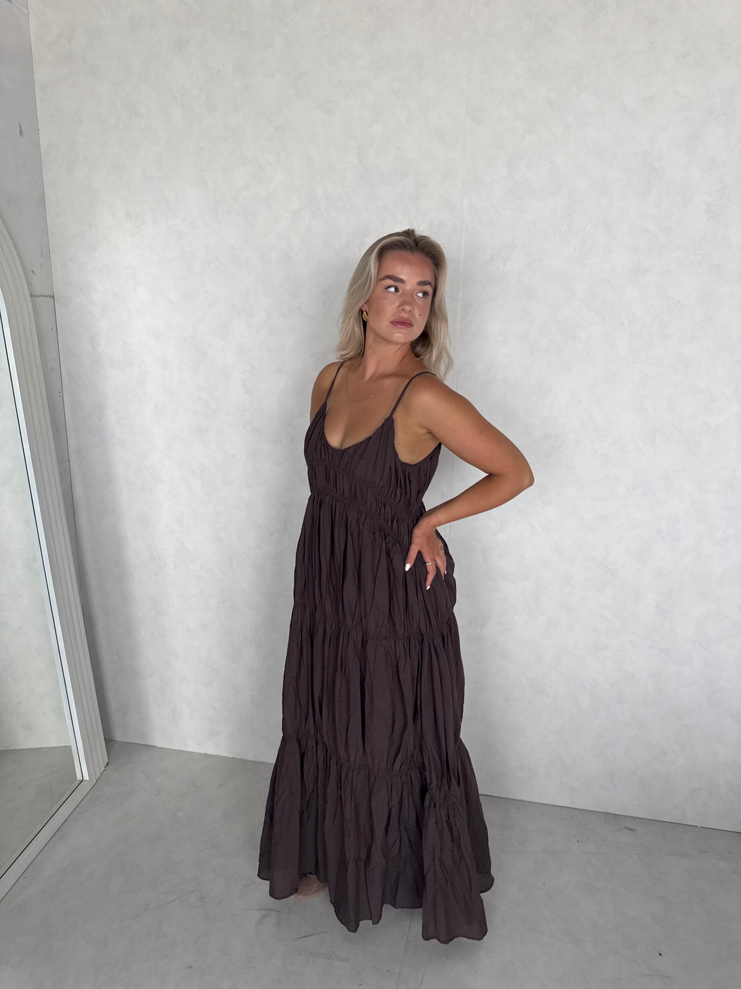 Jurk luxe bruin