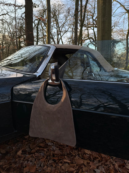 Tas suède luxe taupe