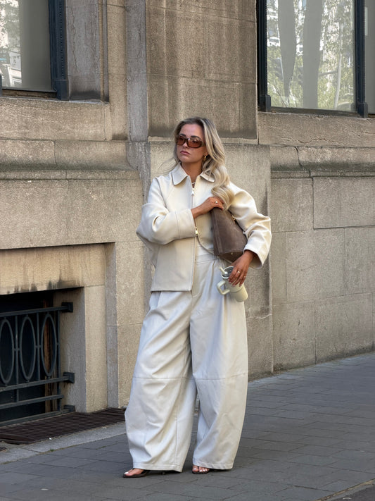 leather-look broek beige