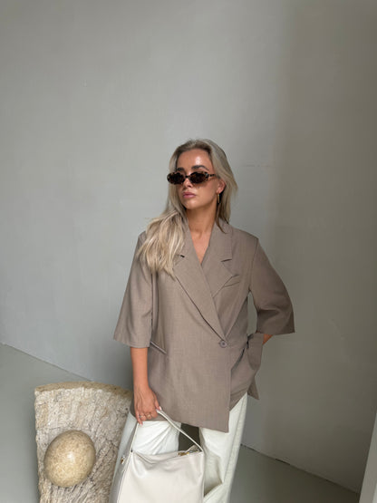 Gilet lang taupe