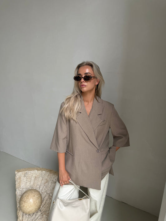 Gilet lang taupe