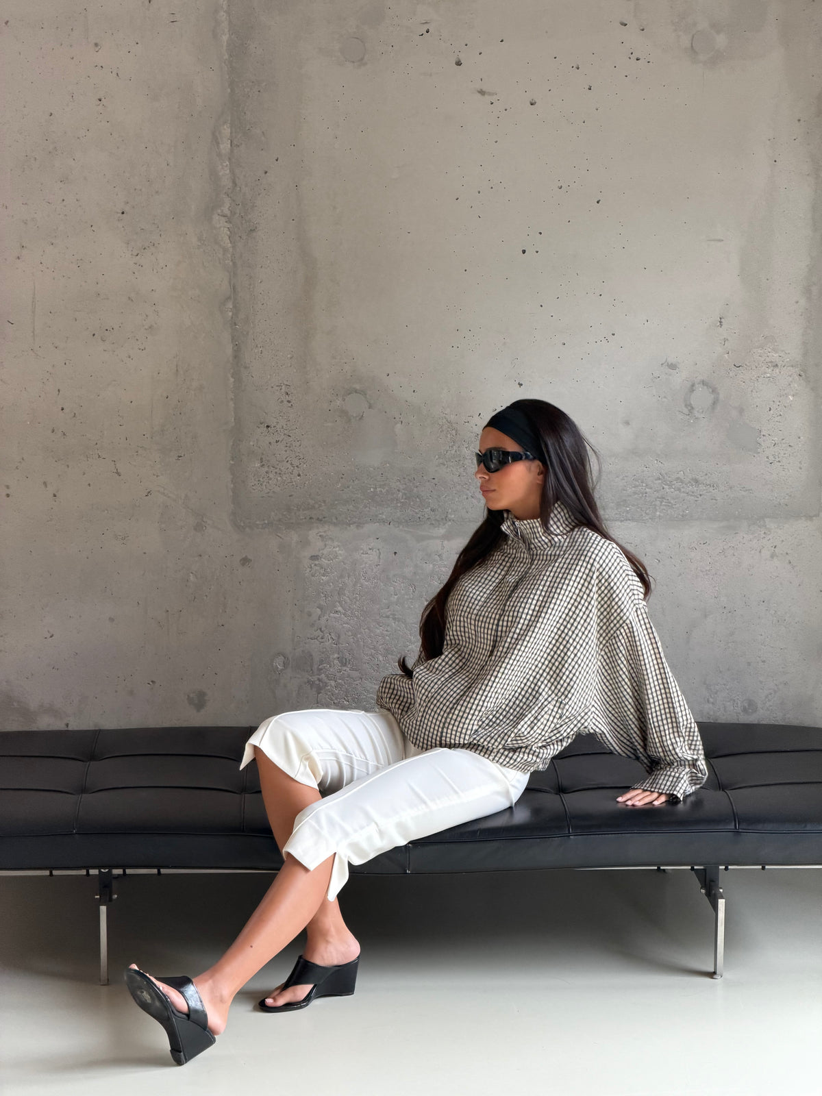 Geruit blouse jasje