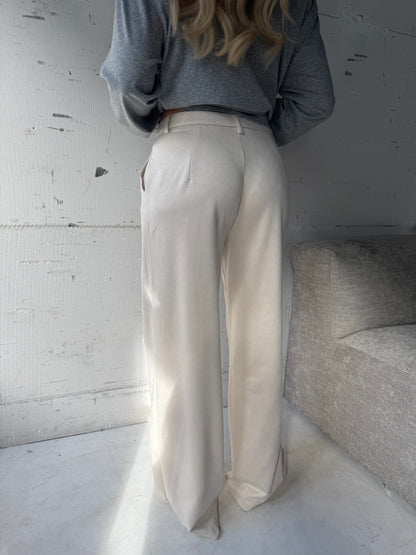 Suede-look pantalon beige