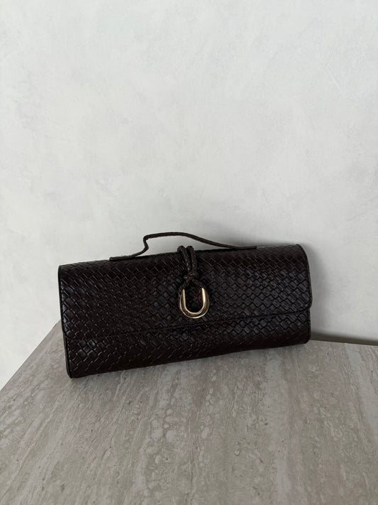 Tas PU-leer bruin print