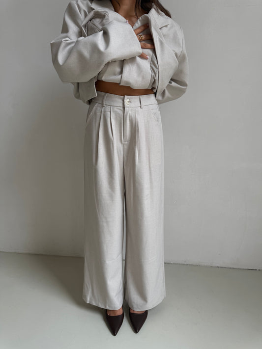 Pantalon luxe créme