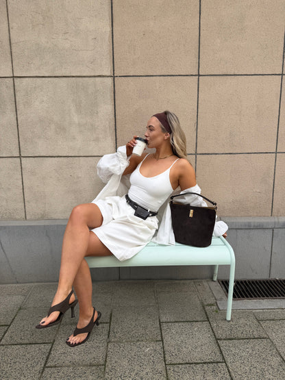 Tas bruin suède