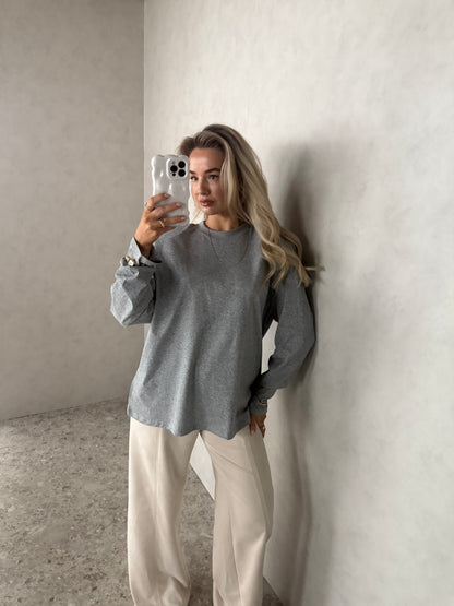 Shirt schoudervulling grijs