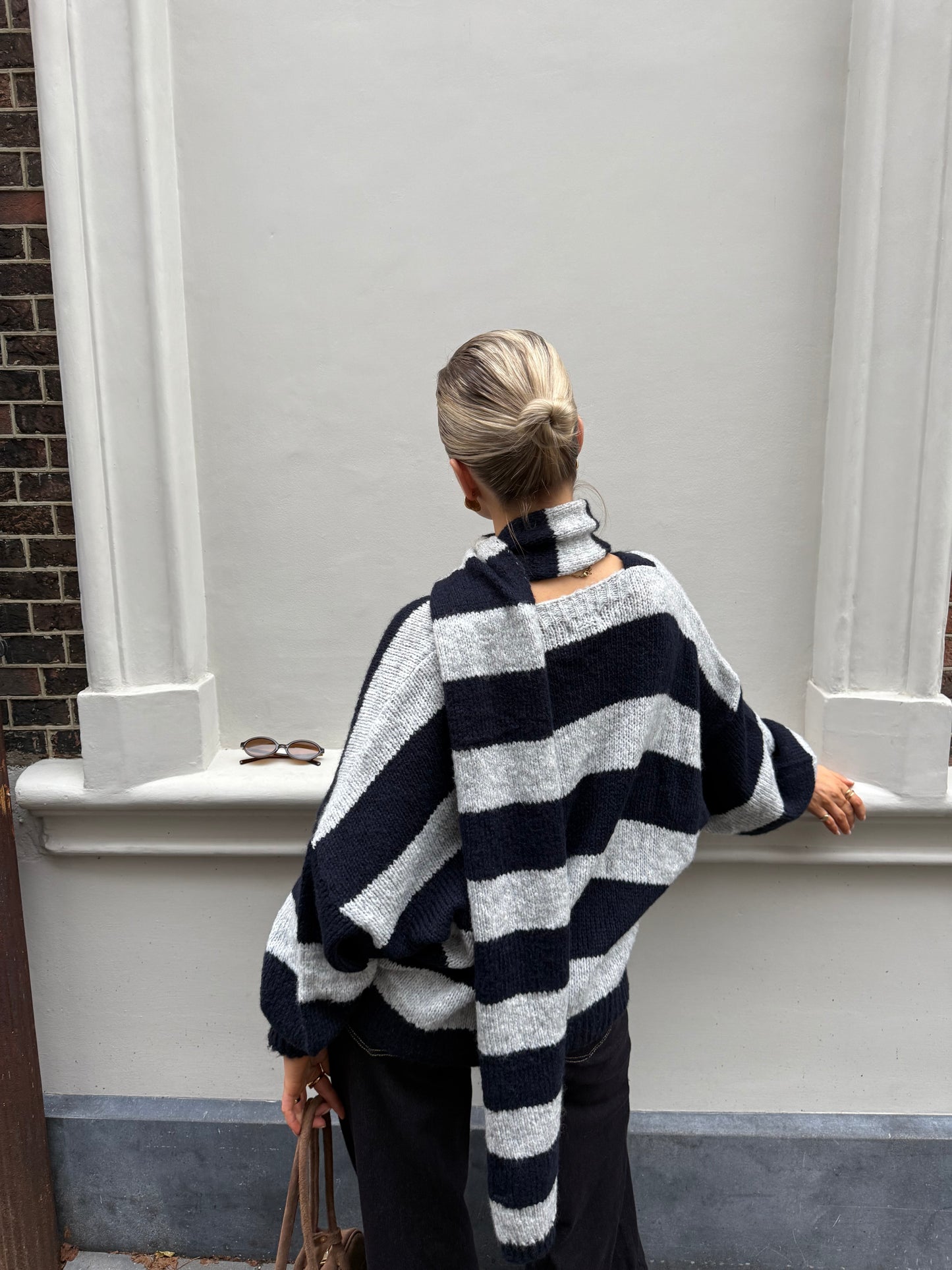Trui streep met sjaaltje