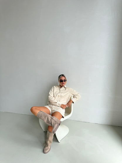 Jacket suède crème