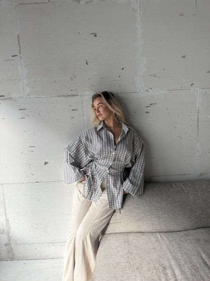 Blouse met vierkant ruitje