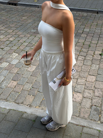 Strapless sjaal top wit