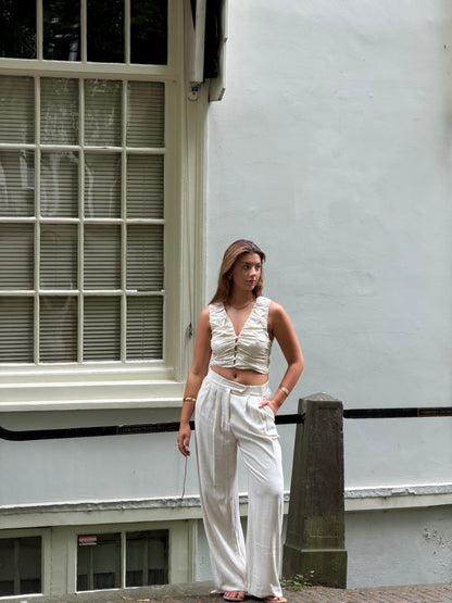 Linnen pantalon beige