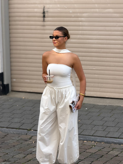 Strapless sjaal top wit