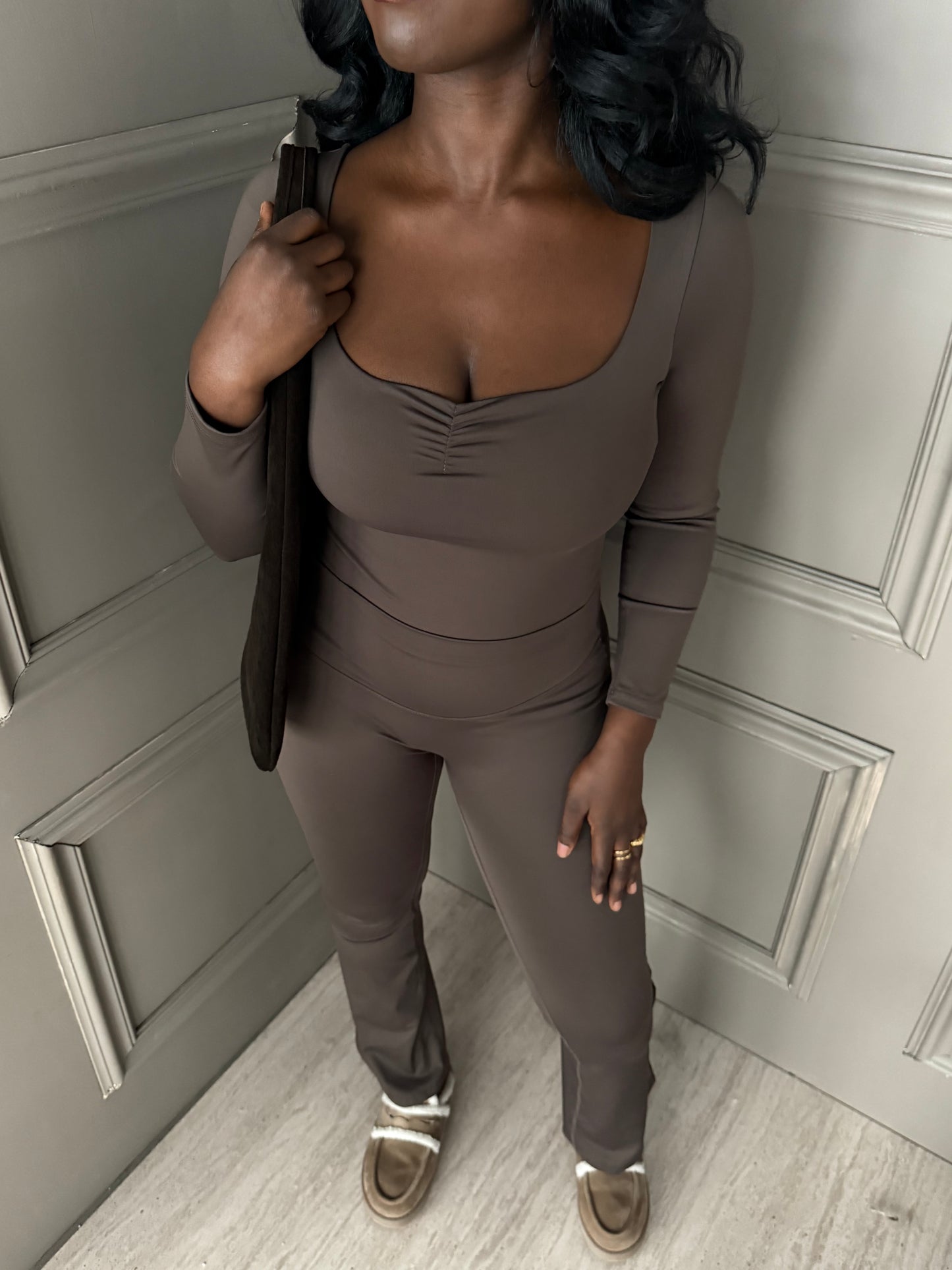 Sport set donkerbruin