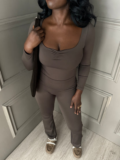 Sport set donkerbruin