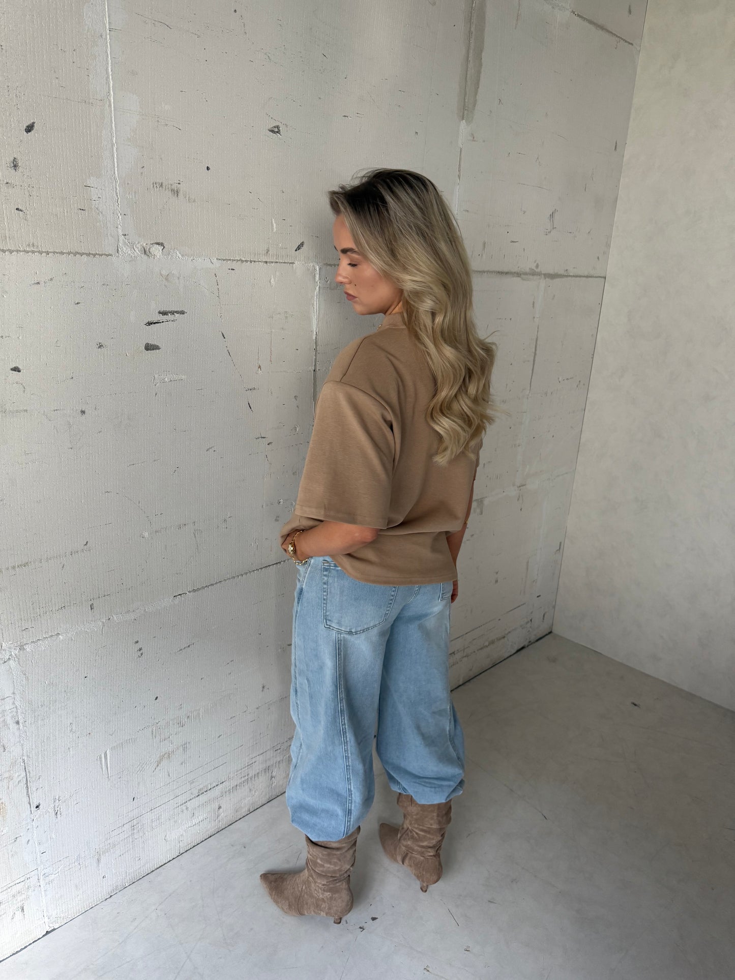 Shirt schoudervulling taupe