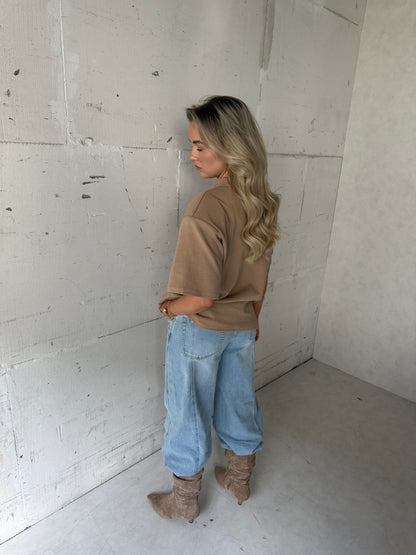 Shirt schoudervulling taupe