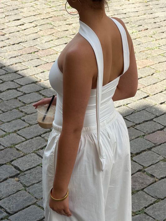 Strapless sjaal top wit