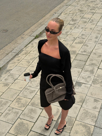Strapless top zwart