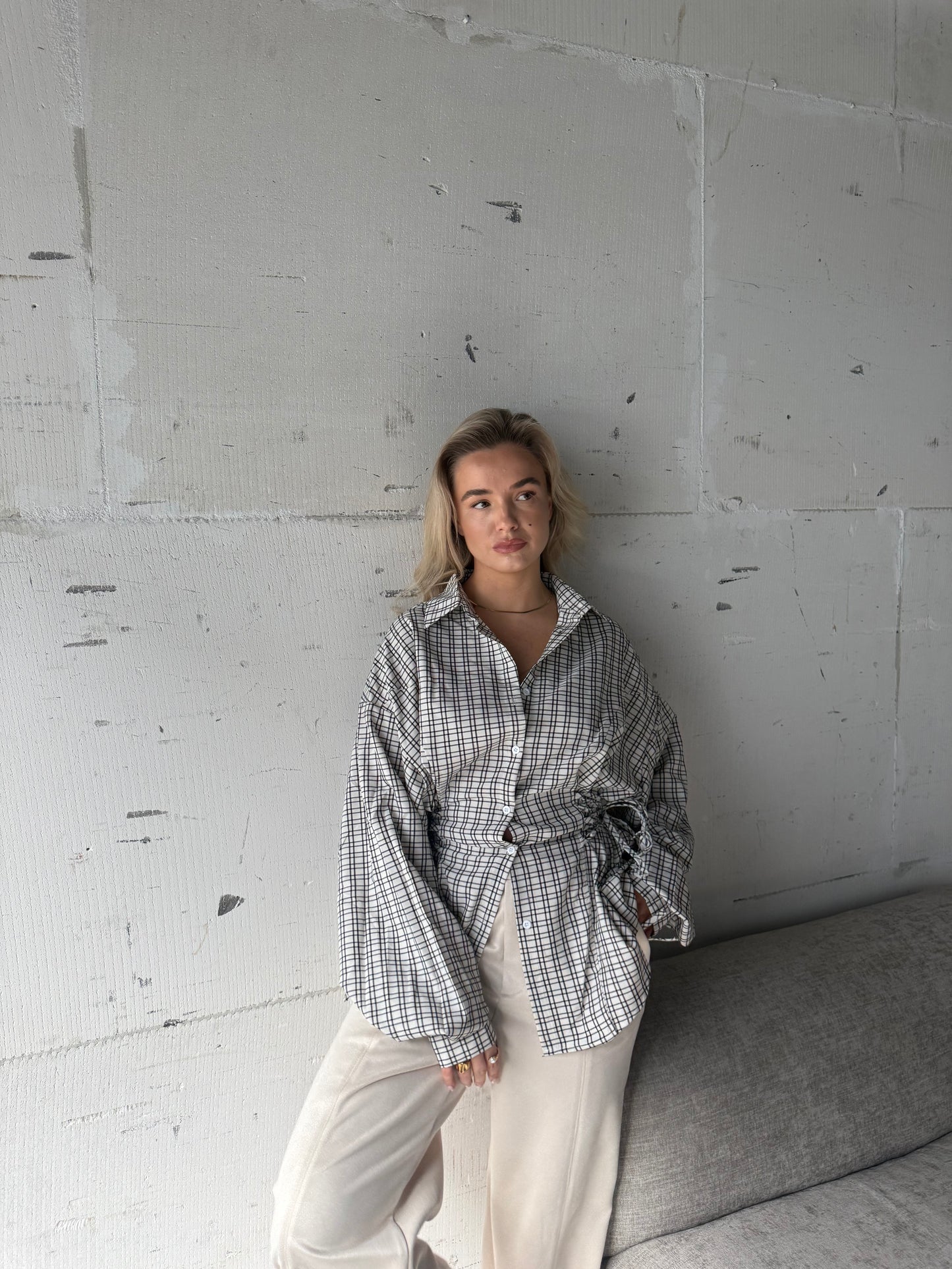 Blouse met vierkant ruitje