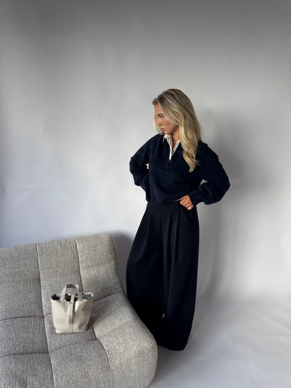 Trui met blouse blauw