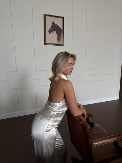 Pantalon crème satijn