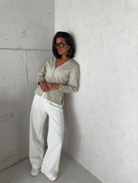 Spijkerbroek white - mid waist