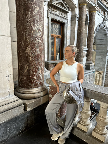 Pantalon satijn grijs