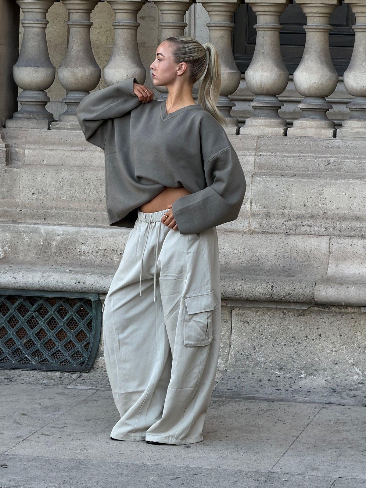 Cargo broek beige