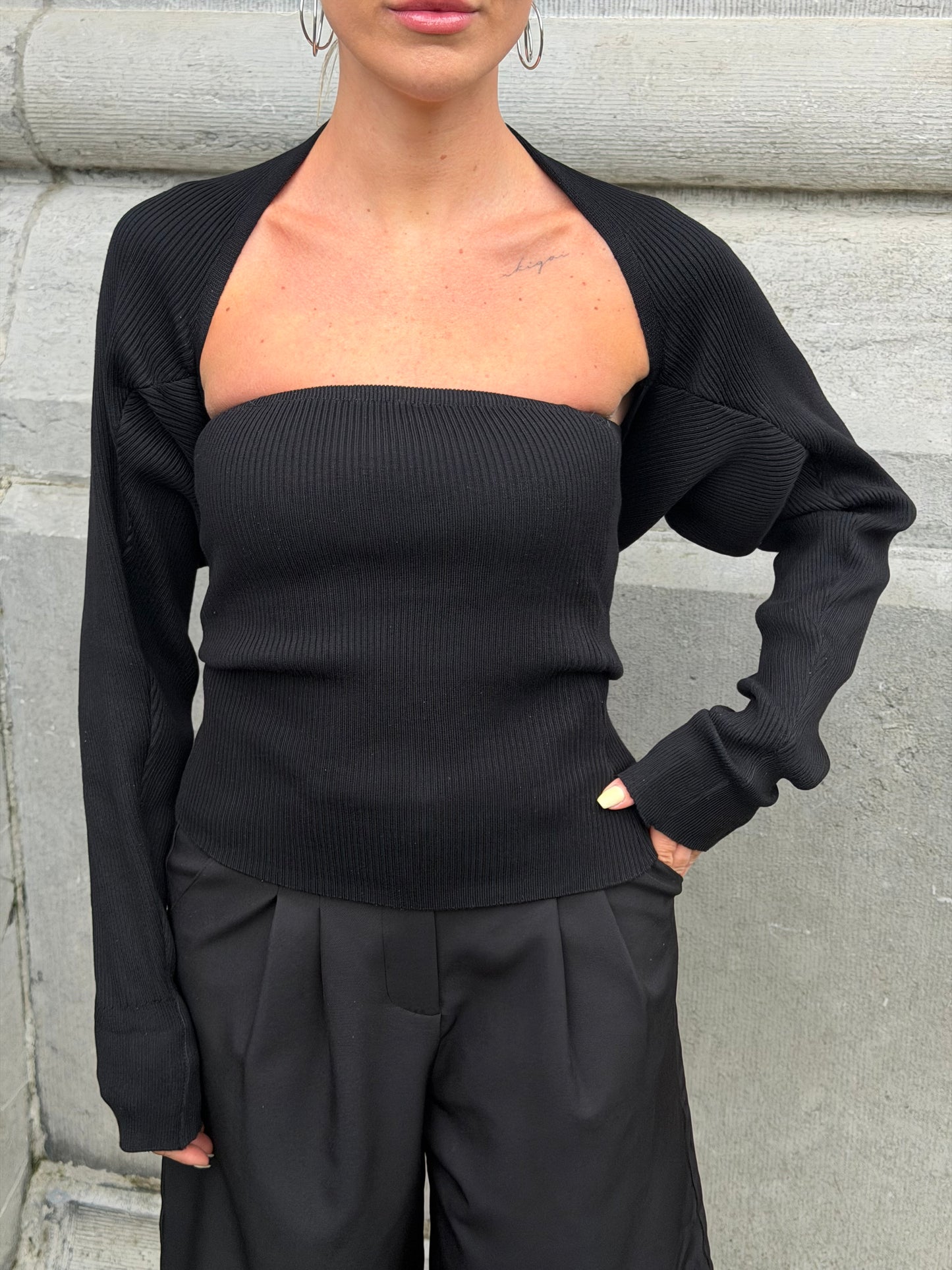 Bolero vest zwart