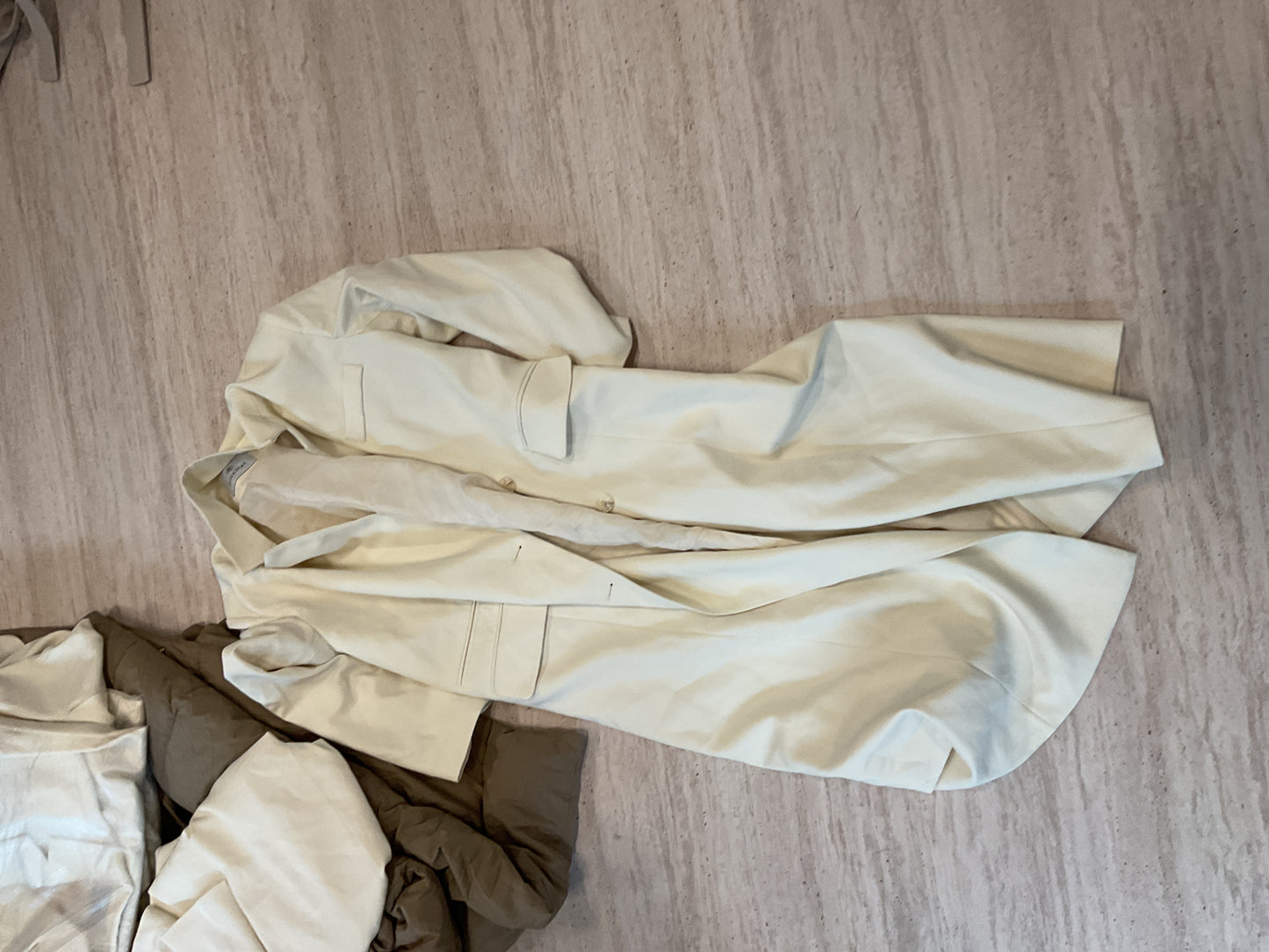 Lange blazer jas crème