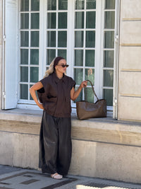 Leather-look  bruine broek