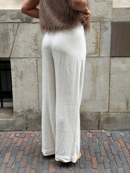 Linnen pantalon beige