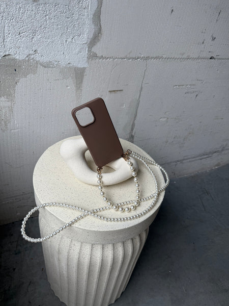 Bruin hoesje + lang koord