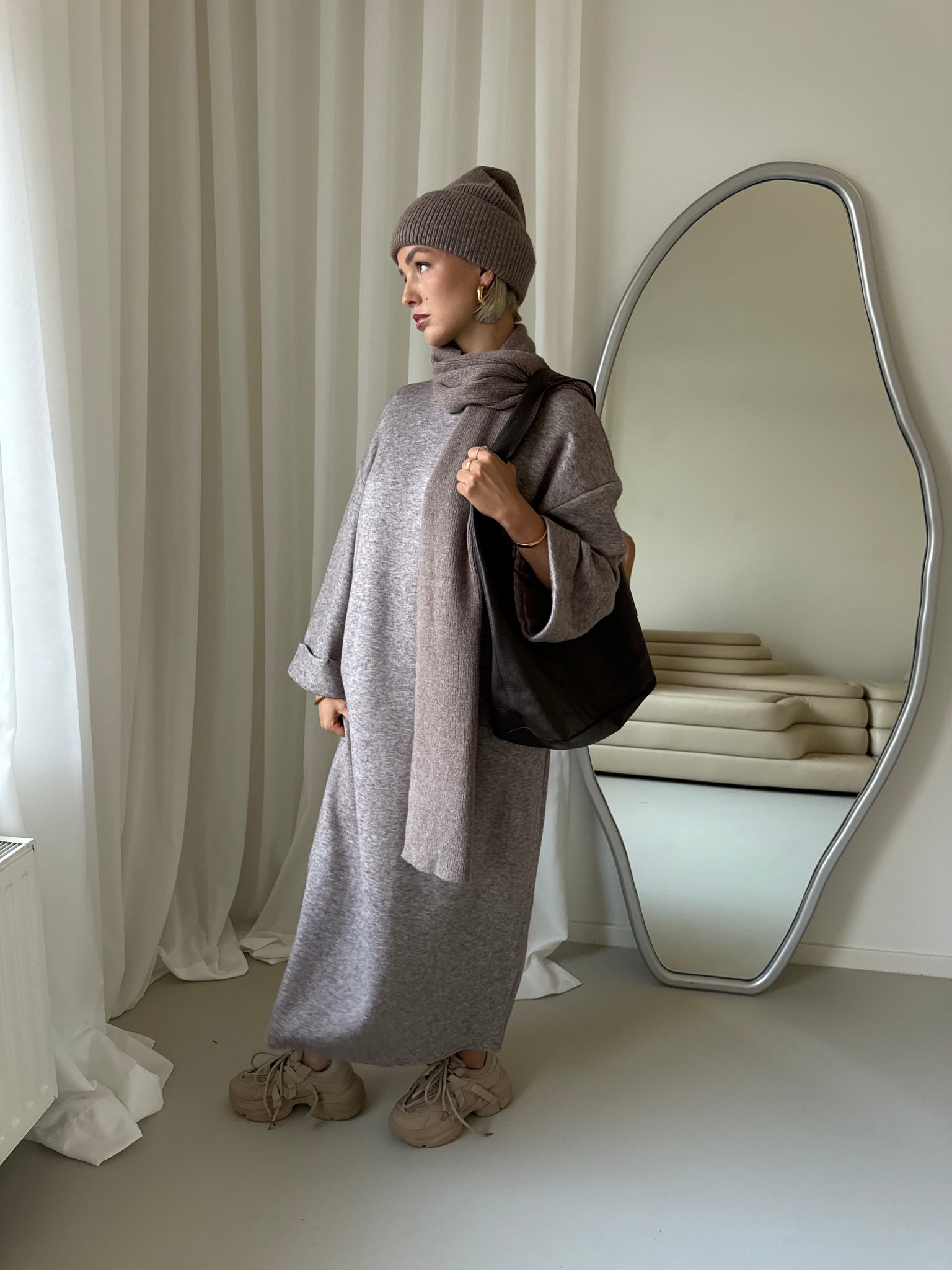 Jurk lang taupe