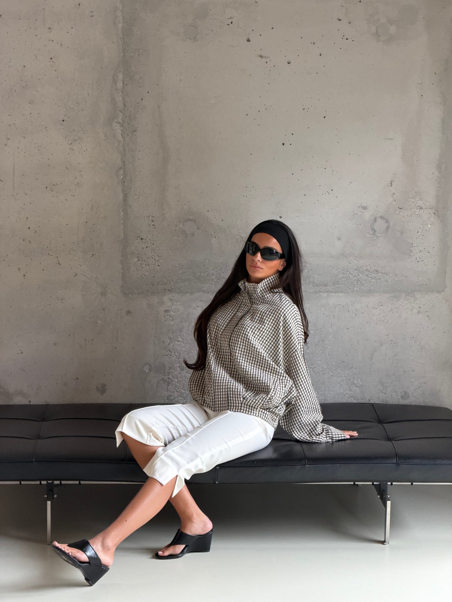 Geruit blouse jasje