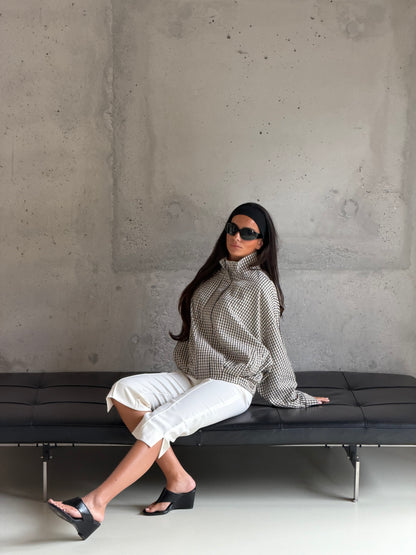 Geruit blouse jasje