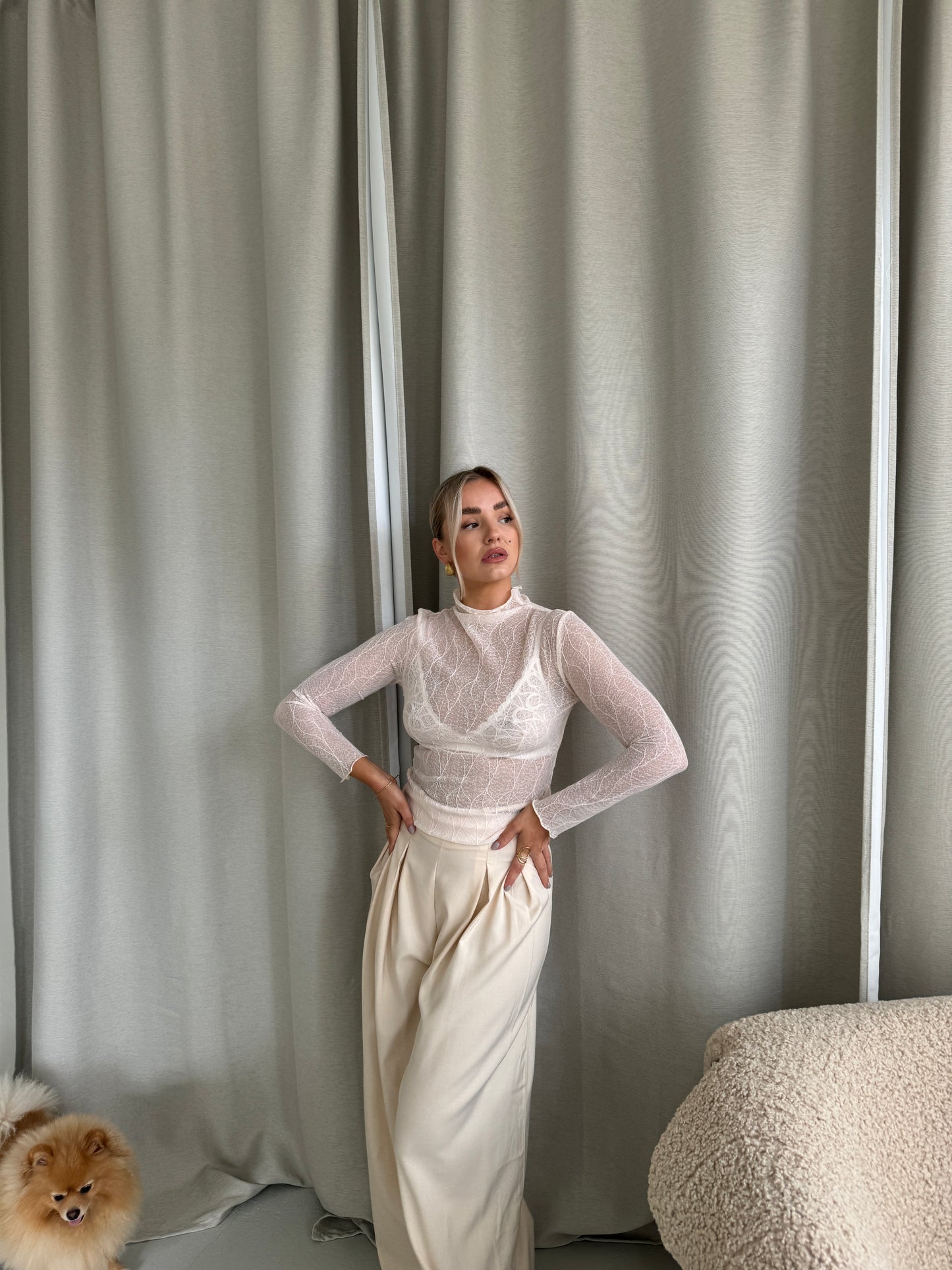 Pantalon touw crème