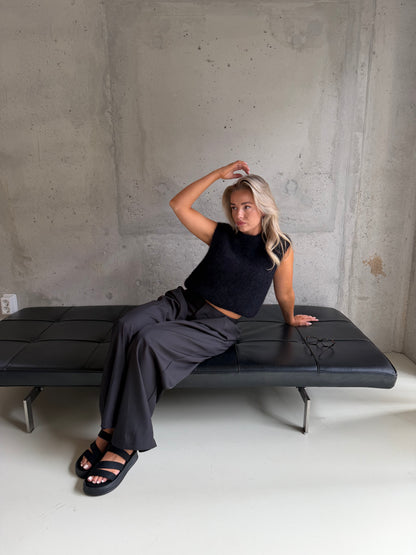Pantalon plooi zwart