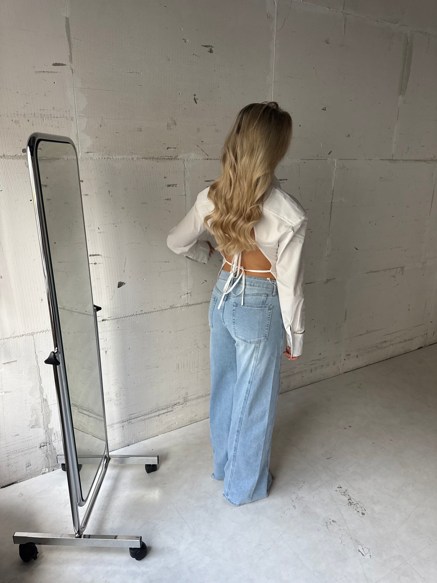 Blouse wit met schoudervulling