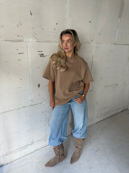 Shirt schoudervulling taupe