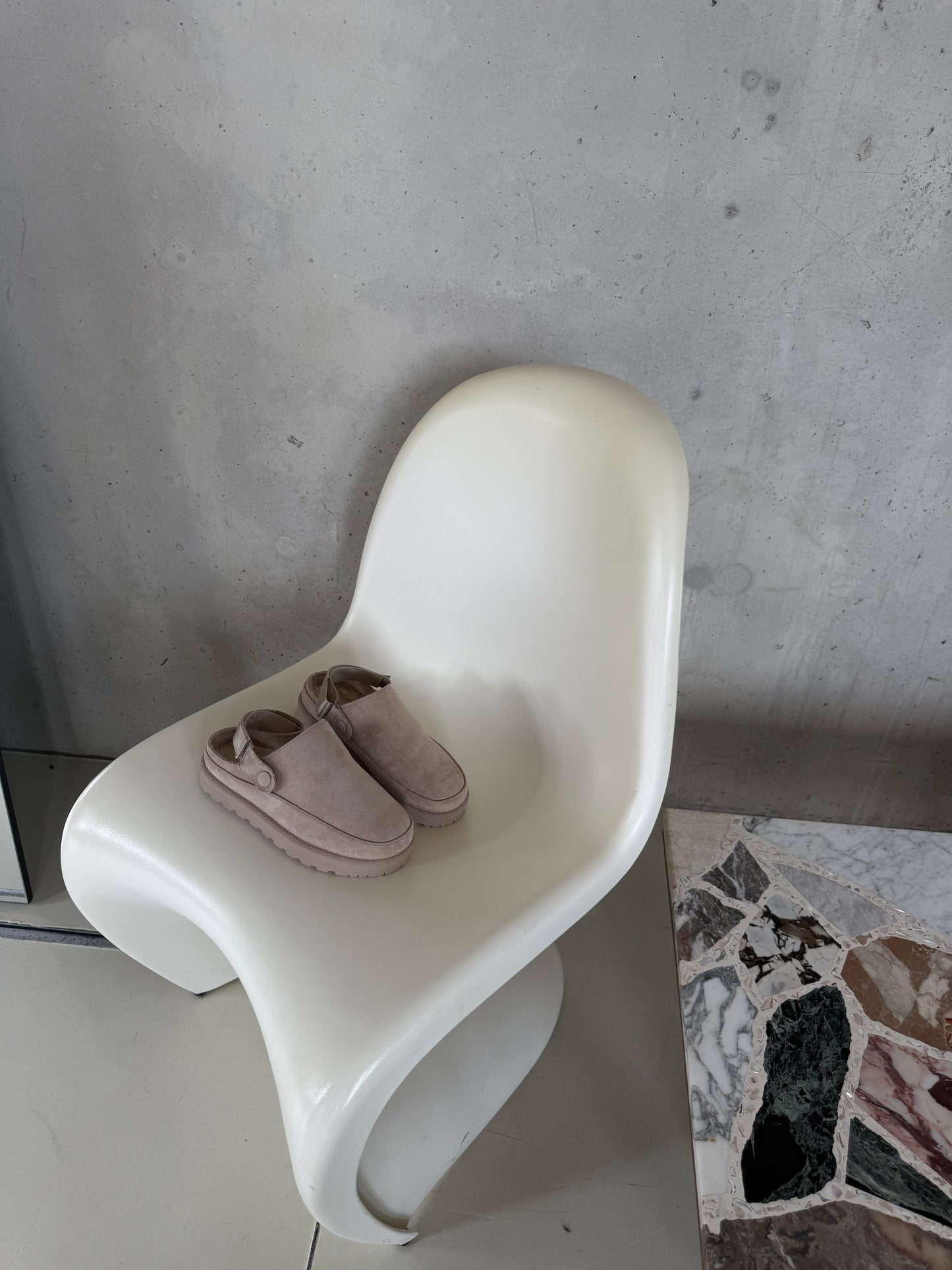Instapper suède beige