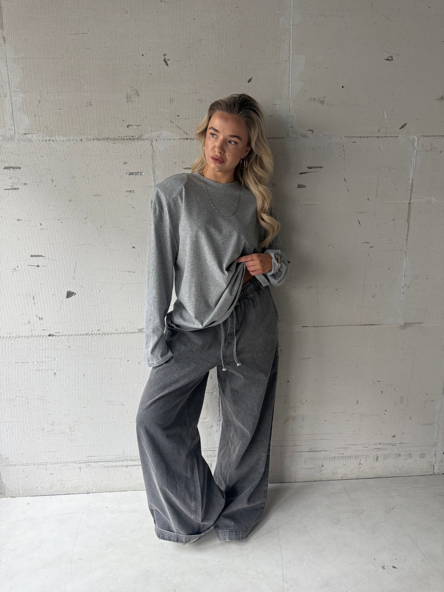 Shirt schoudervulling grijs