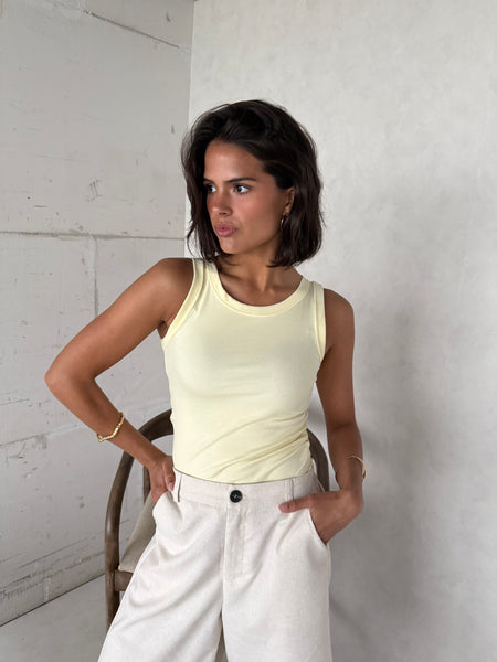 Tank top butter yellow