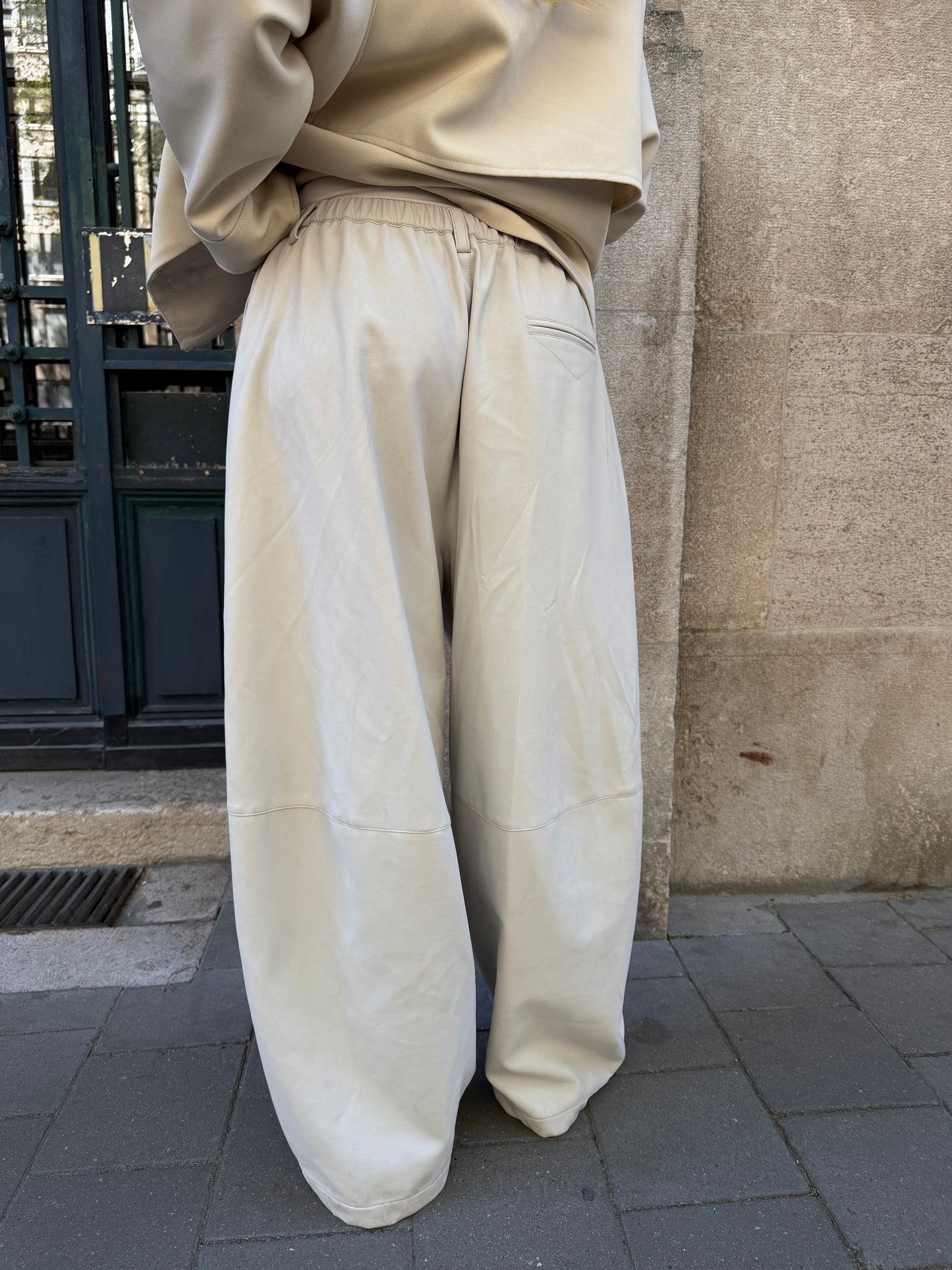 leather-look broek beige
