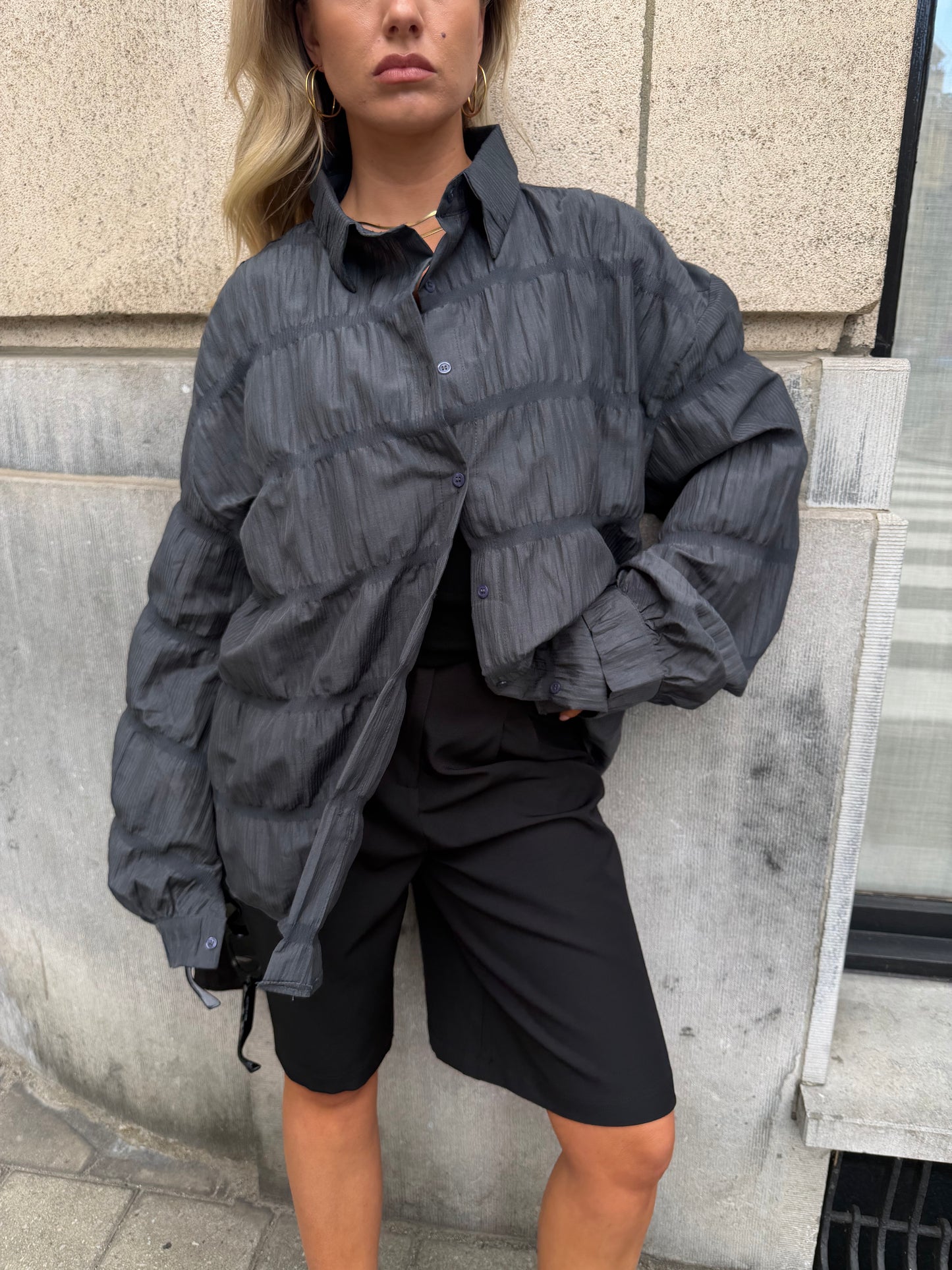 Grijs oversized blouse